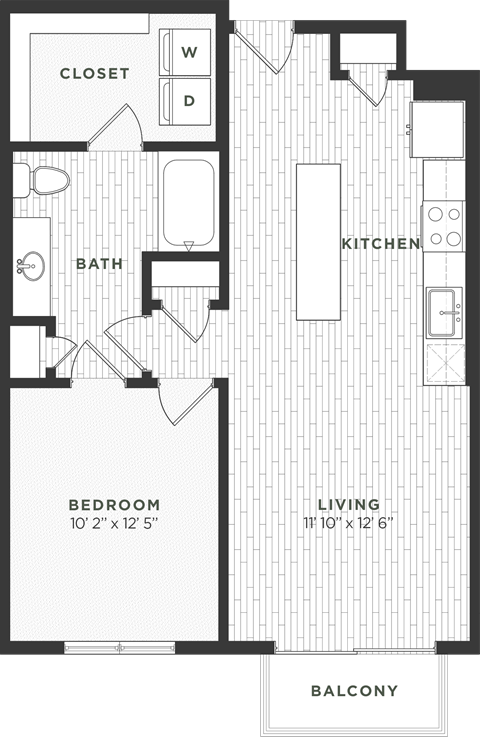 One bedroom floor plan
